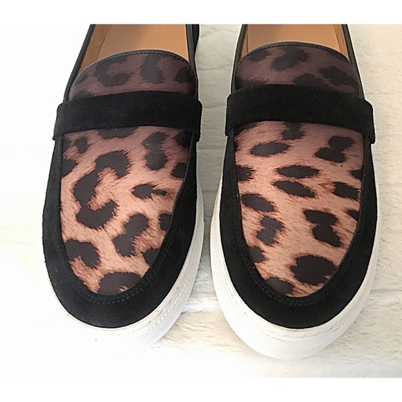 EUGENE RICONNEAUS STACY Leopard Pony Hair Slip-On Platform Loafers US 10/10.5 - Picture 5 of 8